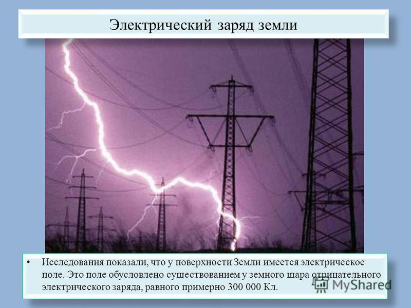 Физика - заряд земли. Электрическое поле Земли — Источник энергии